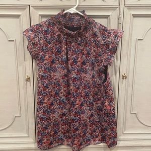 Banana Republic sleeveless blouse. Ruffle cap sleeve